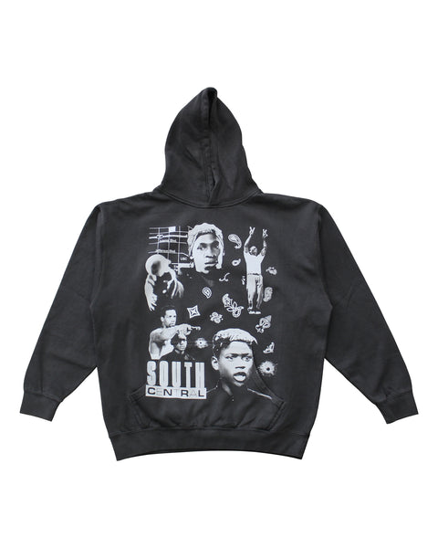 "South Central" (Vintage Washed Black) Hoodie