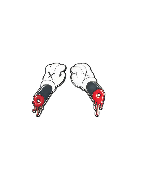 "KAWS Hands" 2 pc Lapel Pin Set