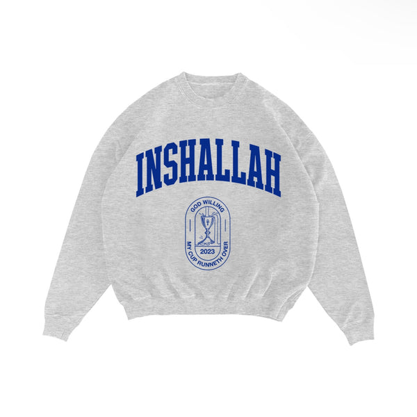 "Inshallah" (Ash Grey) Crewneck Sweater
