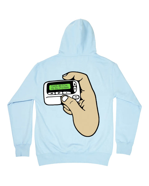 "THIS BITCH IS GLITCHIN" (Baby Blue) Hoodie