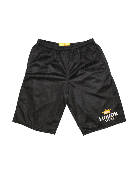"Logo" (Black) Mesh Shorts