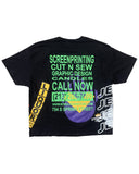 test print black tee back view