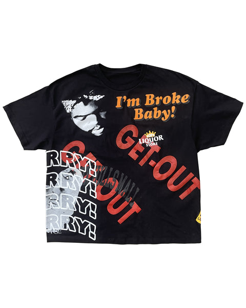 test print black tee